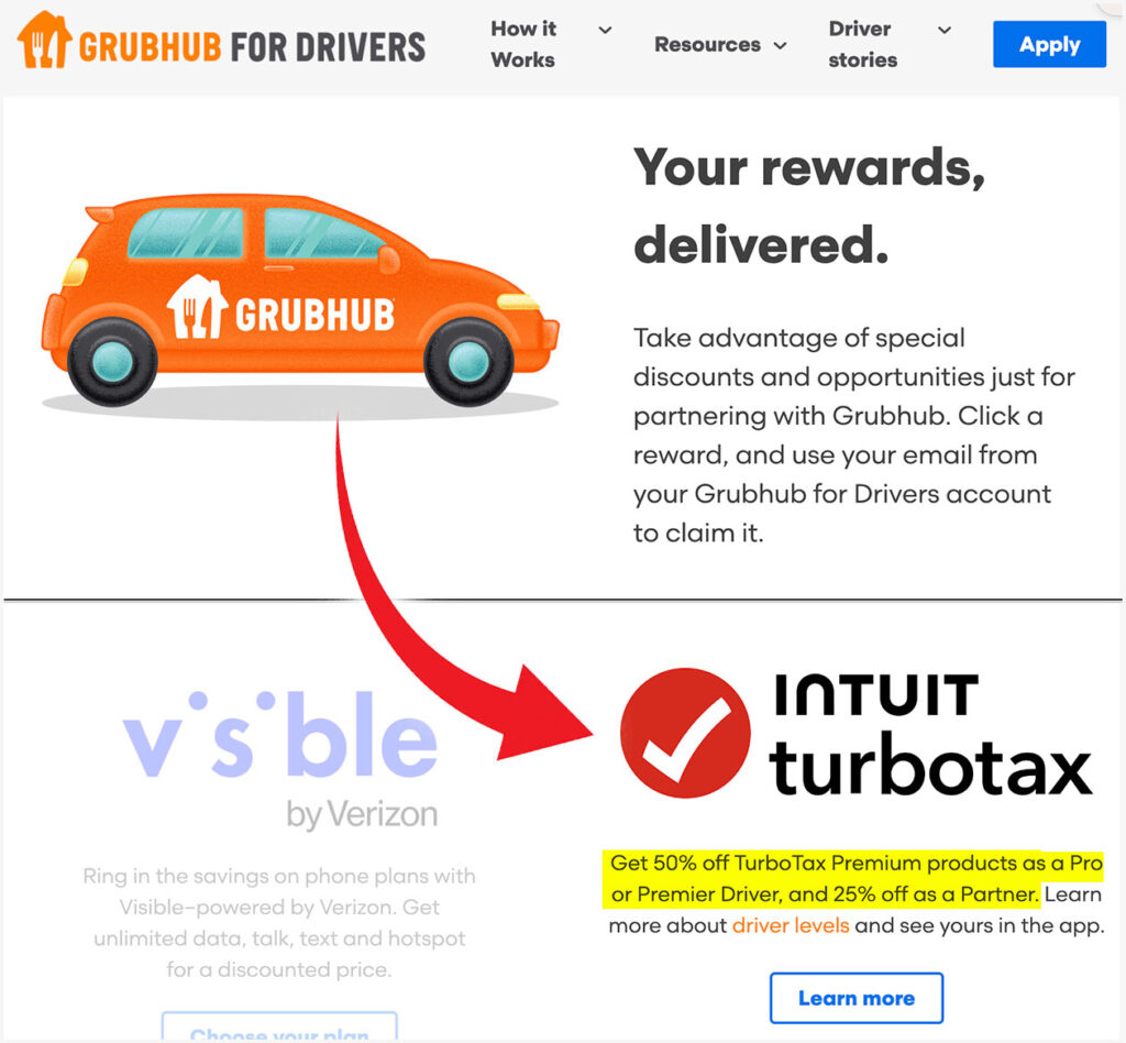 grubhub turbotax discount