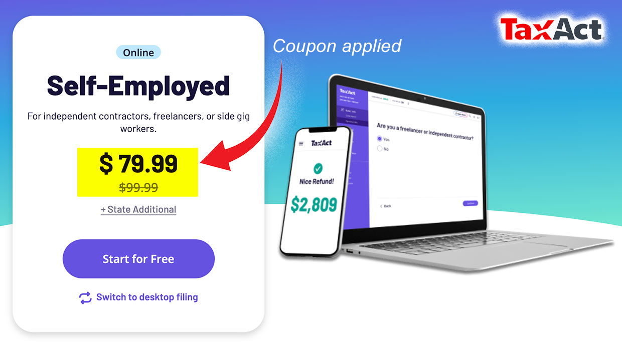 taxact self employed coupon